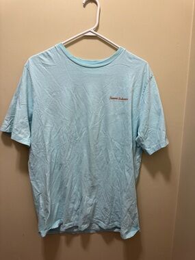 Tommy Bahama Pale Blue Short-Sleeve Crew Tee with Small Embroidered Logo